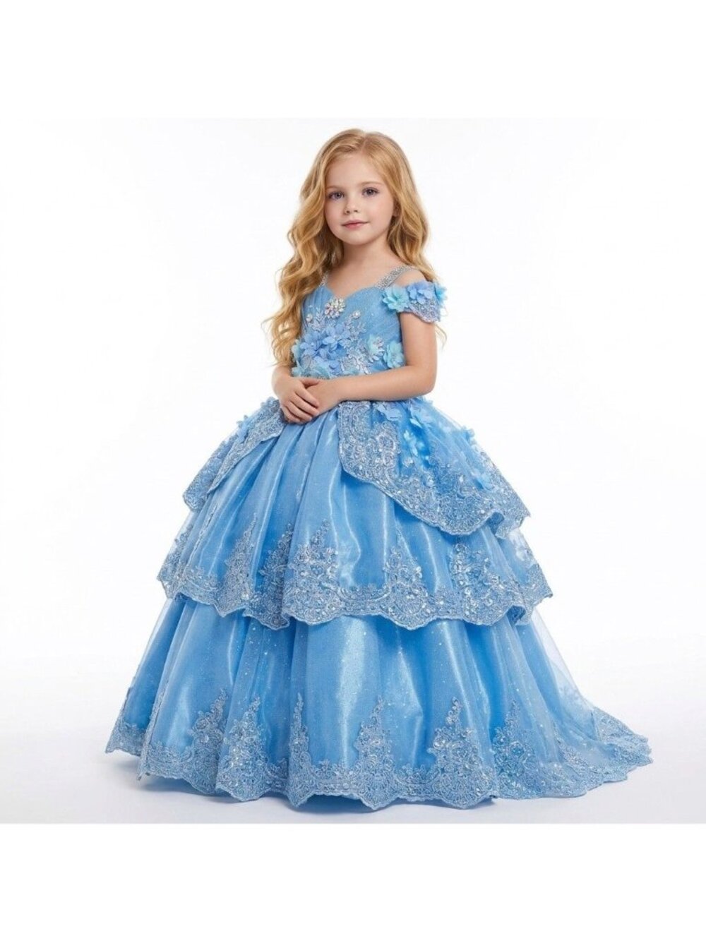 Cinderella Inspired Party Dress with Train, 2-in-1 Design, and Corset Back